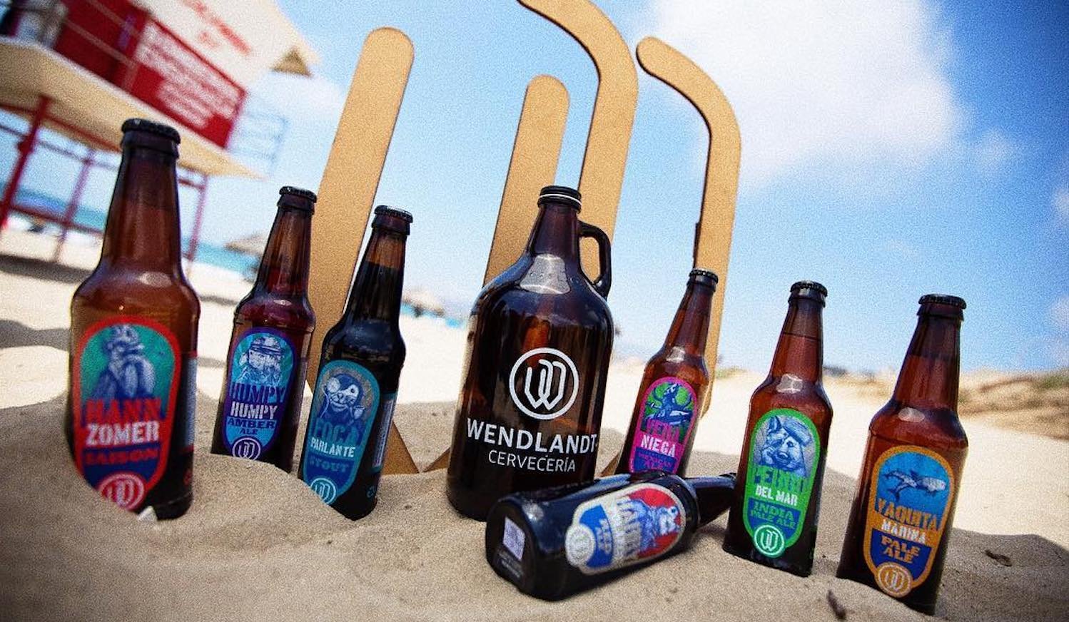 Cervecería Wendlandt Beers on beach